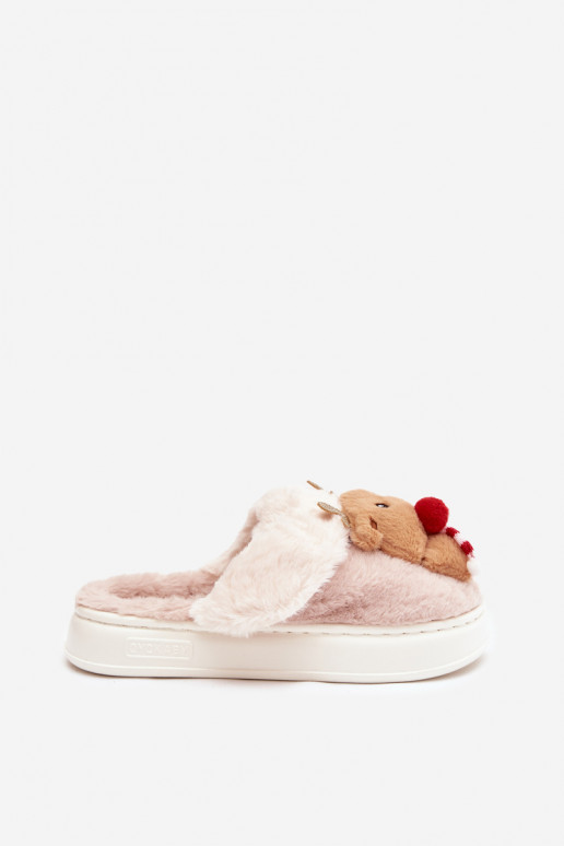 Abilitatotale con una pelliccia Pantofole Femminile Renna beige Ilianne