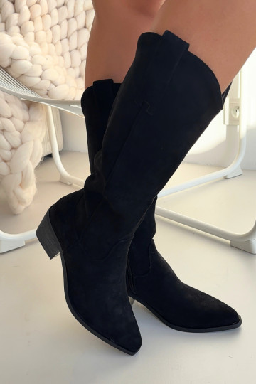 Stivali alti da donna in stile cowboy neri Jazelle