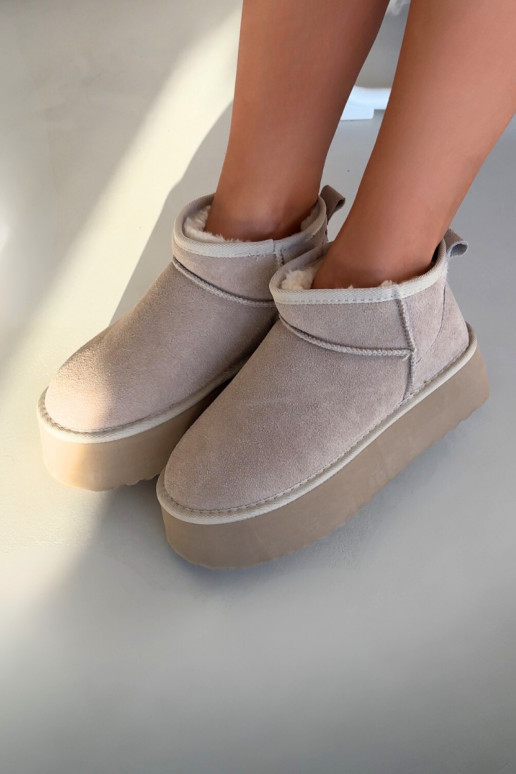 Stivali da neve FemminileAbilitatoturalnego dalla pelle scamosciatau beige Deveirene