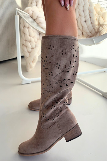 con elementi traforati stivali da donna Klocke colore kaki Helinna 2