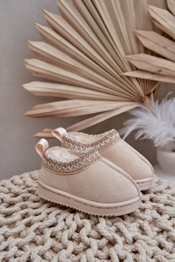 Stivali da neve Stivali Infantile con una piattaforma riscaldamento con pelliccia all interno colore avorio Vilabria