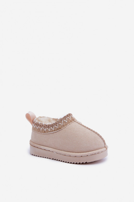 Stivali da neve Stivali Infantile con una piattaforma riscaldamento con pelliccia all interno colore avorio Vilabria