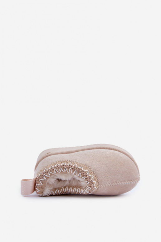 Stivali da neve Stivali Infantile con una piattaforma riscaldamento con pelliccia all interno colore avorio Vilabria