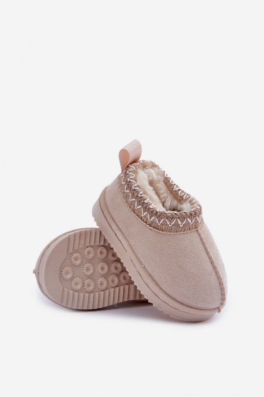 Stivali da neve Stivali Infantile con una piattaforma riscaldamento con pelliccia all interno colore avorio Vilabria