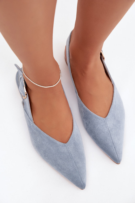 Ballerine Femminile con fibbie colore blu Tanelia