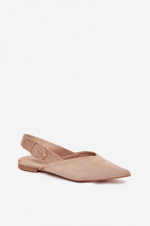 Ballerine Femminile con fibbie beige Tanelia
