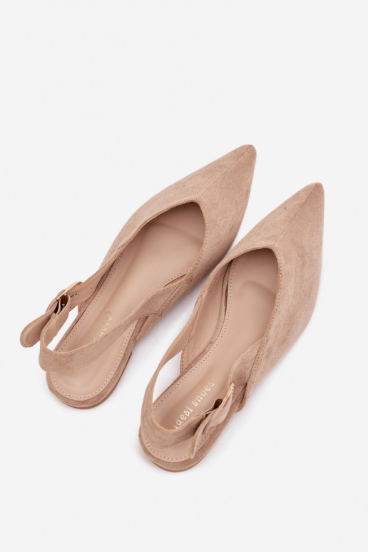 Ballerine Femminile con fibbie beige Tanelia