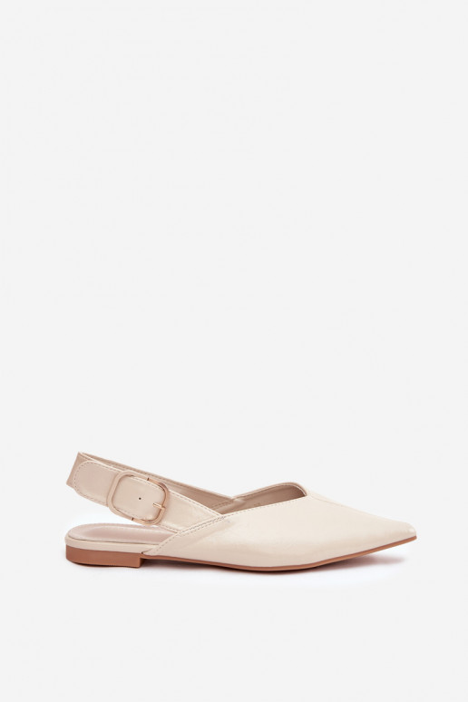 Ballerine laccate con fibbie beige Rinalle