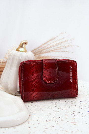 Portafoglio lucido da donna con glitter rosso Luretta