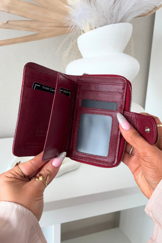 Portafoglio lucido da donna con glitter rosso Luretta