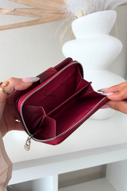 Portafoglio lucido da donna con glitter rosso Luretta