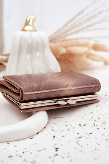 Portafoglio lucido da donna con glitter color avorio Cermina 2