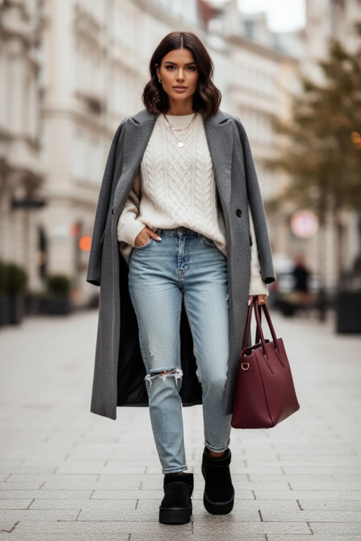 Stivali da neve da donna neri in microfibra Irene