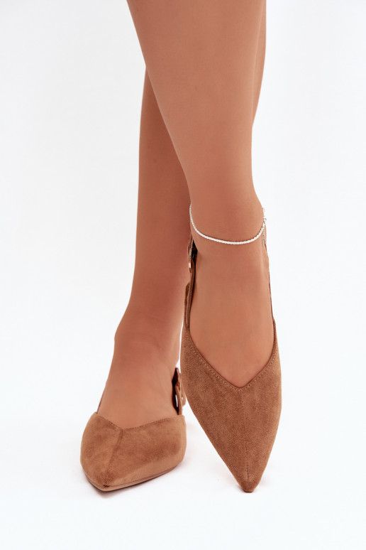 Ballerine Femminile con fibbie colore marrone Tanelia