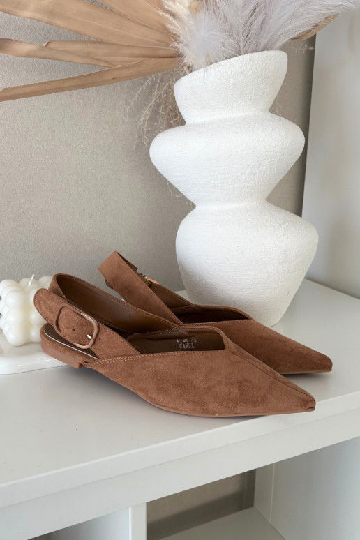 Ballerine Femminile con fibbie colore marrone Tanelia