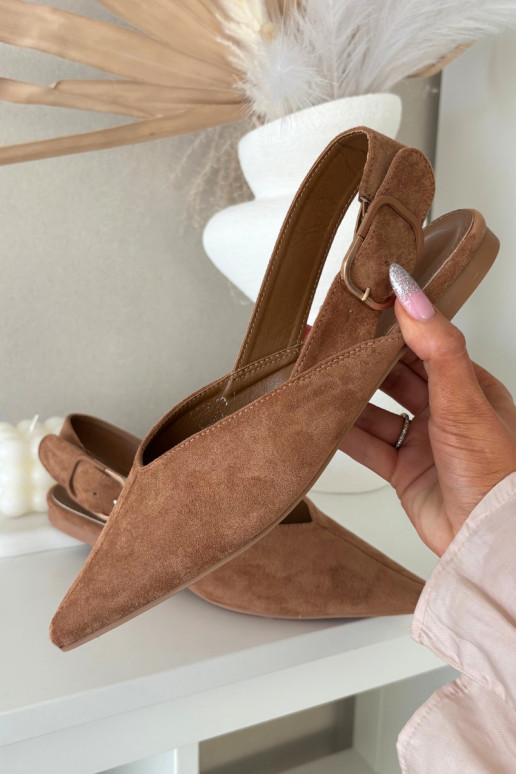 Ballerine Femminile con fibbie colore marrone Tanelia