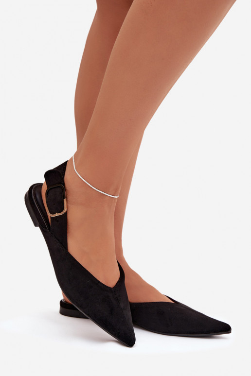 Ballerine Femminile con fibbie colore nero Tanelia