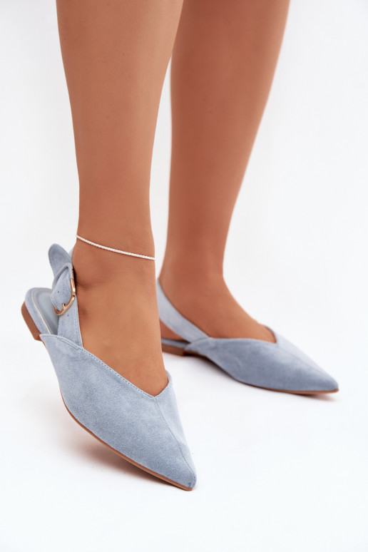 Ballerine Femminile con fibbie colore blu Tanelia