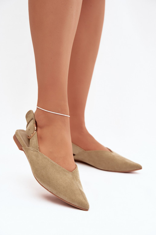 Ballerine Femminile con fibbie colore verde Tanelia