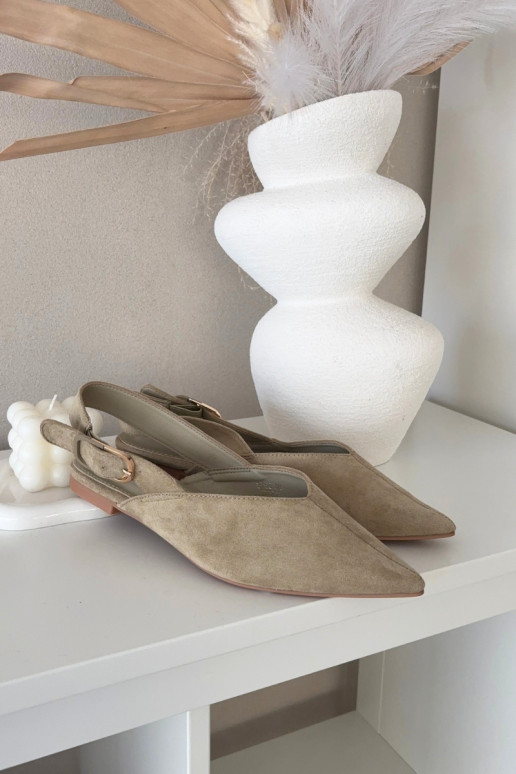 Ballerine Femminile con fibbie colore verde Tanelia