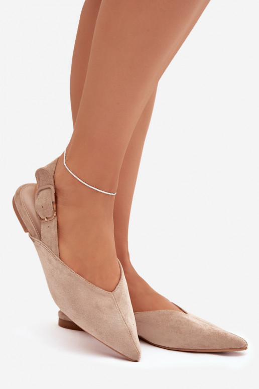 Ballerine Femminile con fibbie beige Tanelia