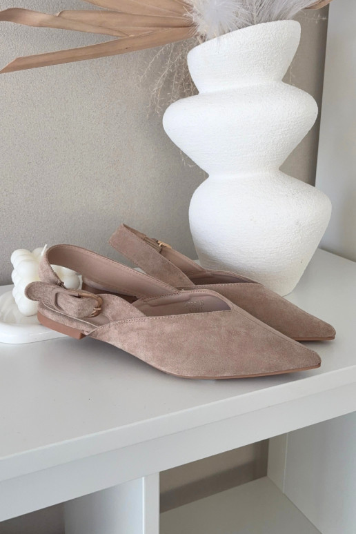 Ballerine Femminile con fibbie beige Tanelia