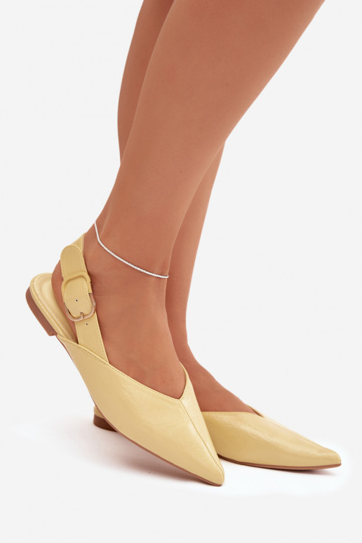 Ballerine laccate con fibbie colore giallo Rinalle