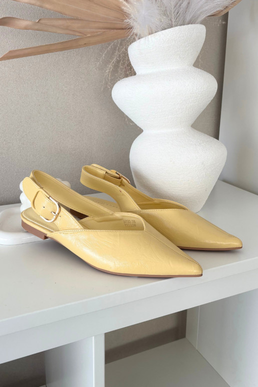 Ballerine laccate con fibbie colore giallo Rinalle