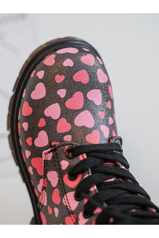 riscaldamento Stivali Infantile con cerniere Nero e-colore rosa Dolida