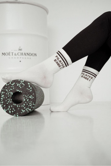 Calzini Femminilecolore marronem Abilitatopisem PILATES, BABE! colore avorio