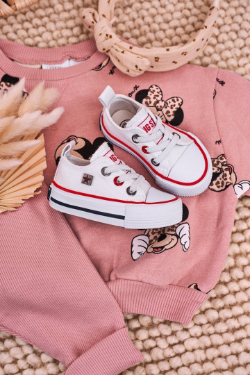 Infantile Elegantello classico scarpe da ginnastica con suola piatta BIG STAR HH374193 Colore bianco