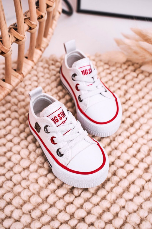 Infantile Elegantello classico scarpe da ginnastica con suola piatta BIG STAR HH374193 Colore bianco