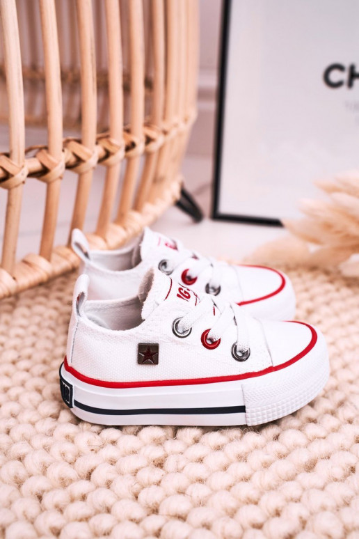 Infantile Elegantello classico scarpe da ginnastica con suola piatta BIG STAR HH374193 Colore bianco