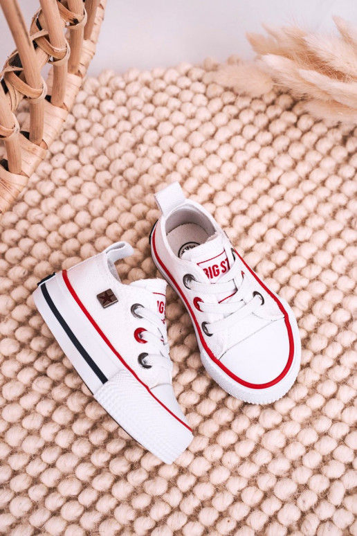 Infantile Elegantello classico scarpe da ginnastica con suola piatta BIG STAR HH374193 Colore bianco