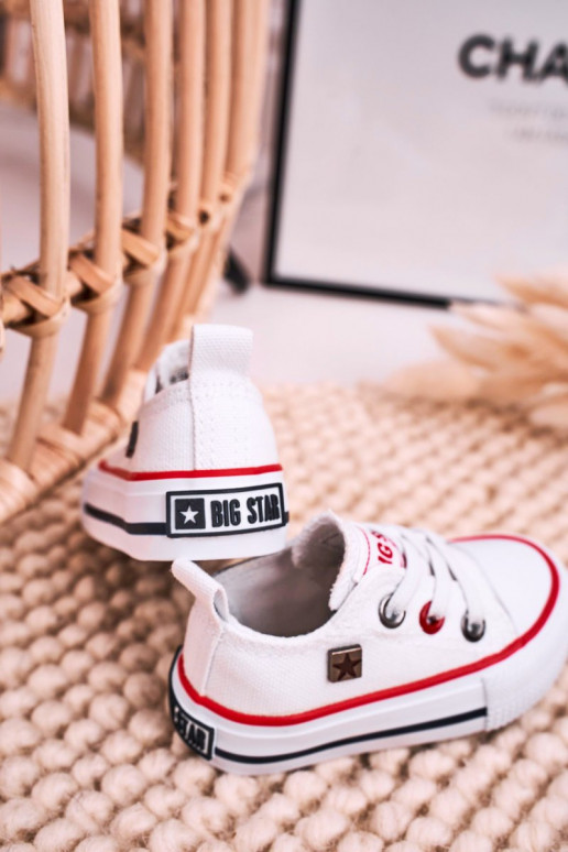 Infantile Elegantello classico scarpe da ginnastica con suola piatta BIG STAR HH374193 Colore bianco