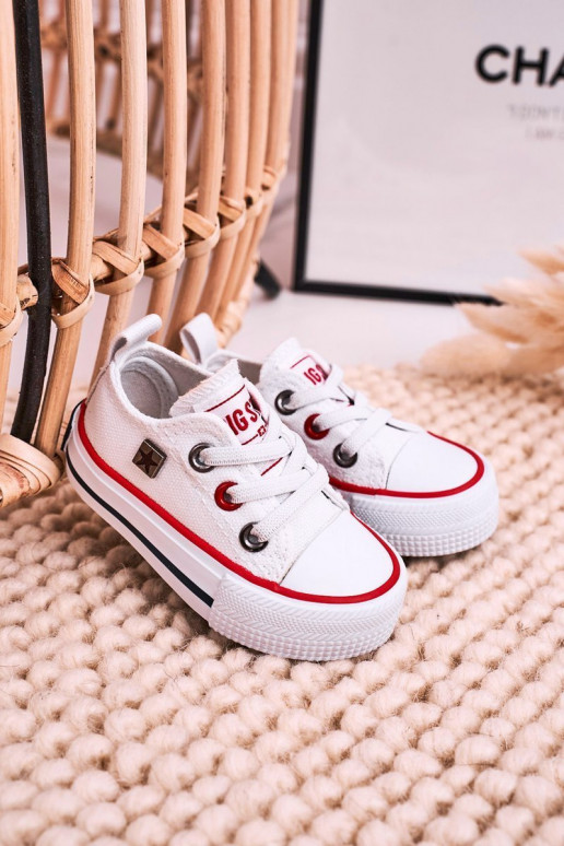 Infantile Elegantello classico scarpe da ginnastica con suola piatta BIG STAR HH374193 Colore bianco