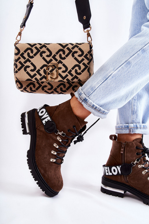 dalla pelle scamosciata riscaldamento Stivali con cinghie Deverrone scuro Aurelio