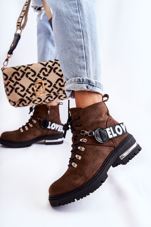 dalla pelle scamosciata riscaldamento Stivali con cinghie Deverrone scuro Aurelio