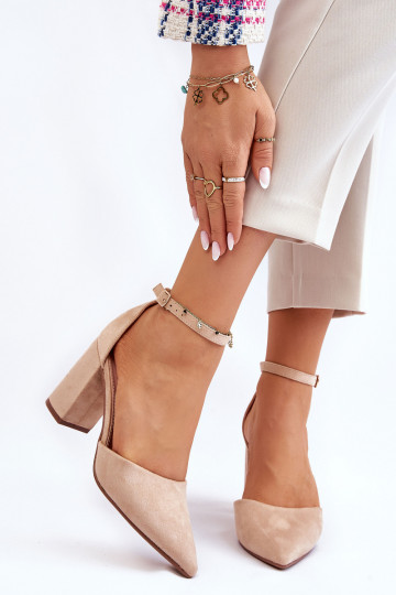 Scarpe scamosciate con i tacchi beige Lexie