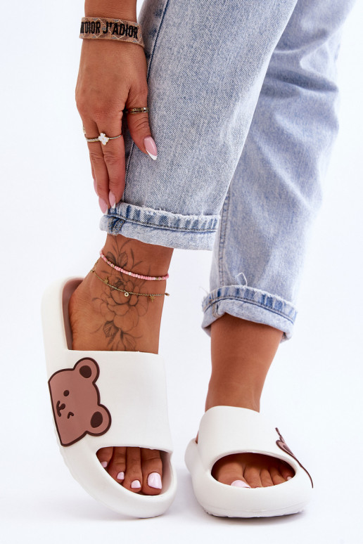 Pantofole leggere con orsetto Colore bianco Parisso