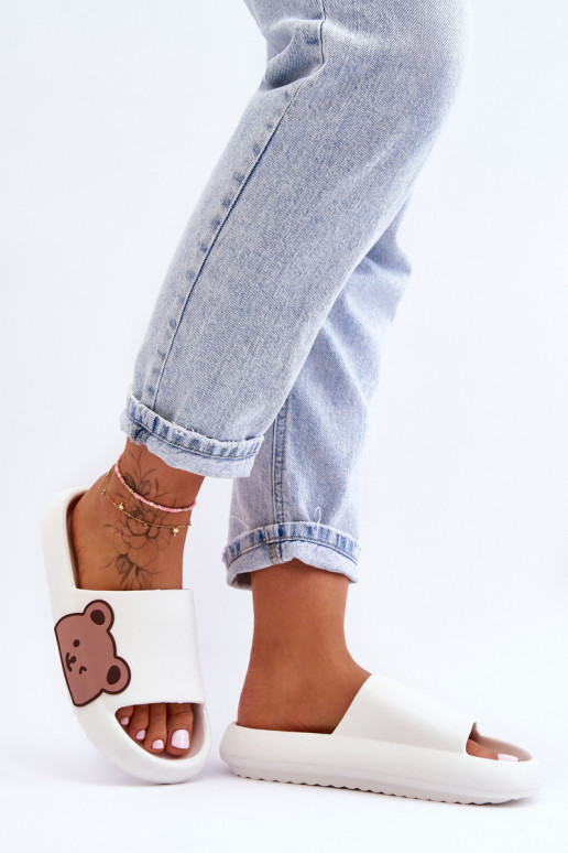 Pantofole leggere con orsetto Colore bianco Parisso