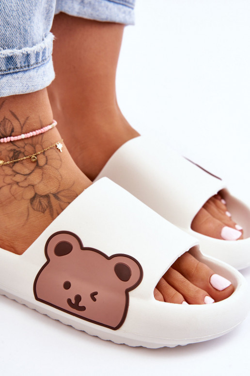 Pantofole leggere con orsetto Colore bianco Parisso