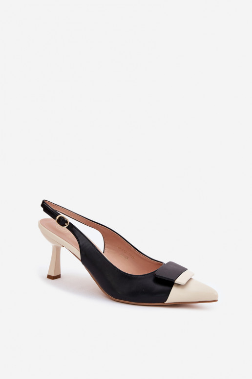 Stile elegante scarpe col tacco alto con ornamenti Eko Pelle colore nero Ottoles