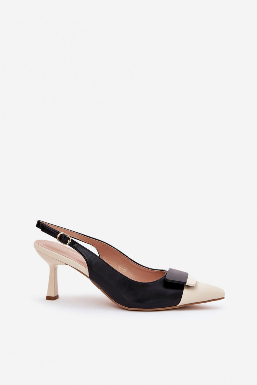 Stile elegante scarpe col tacco alto con ornamenti Eko Pelle colore nero Ottoles