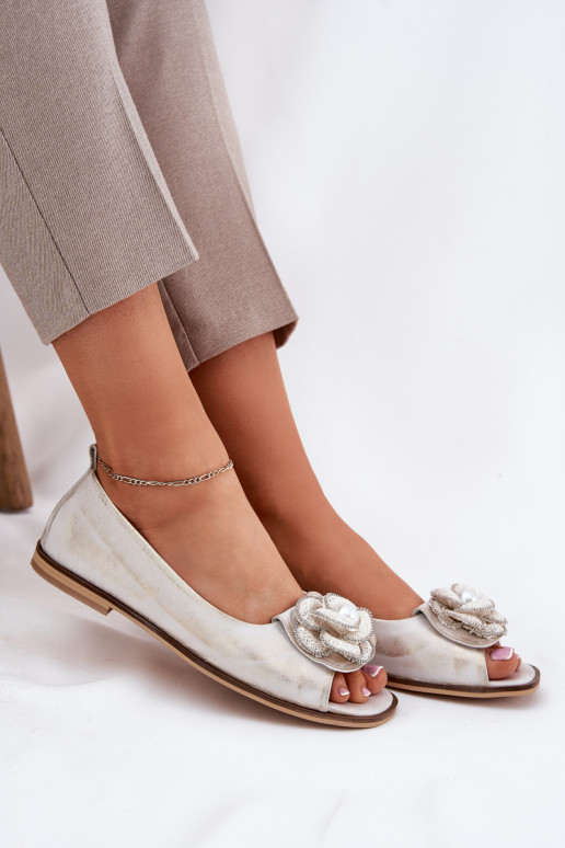 BallerineOdkrytymi Palcami I Un fiore Zazoo 1870 colore dorato Przecierany