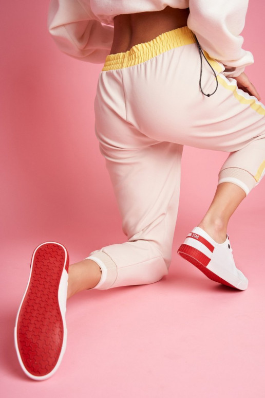 Sneaker in pelle naturale BIG STAR FF274174 bianco e rosso