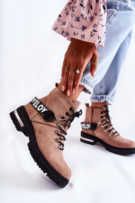 dalla pelle scamosciata riscaldamento Stivali con cinghie colore marrone Aurelio