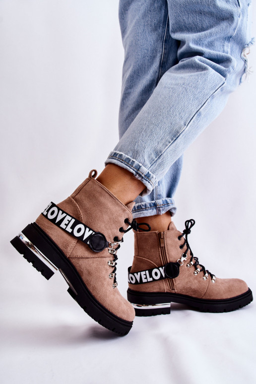 dalla pelle scamosciata riscaldamento Stivali con cinghie colore marrone Aurelio