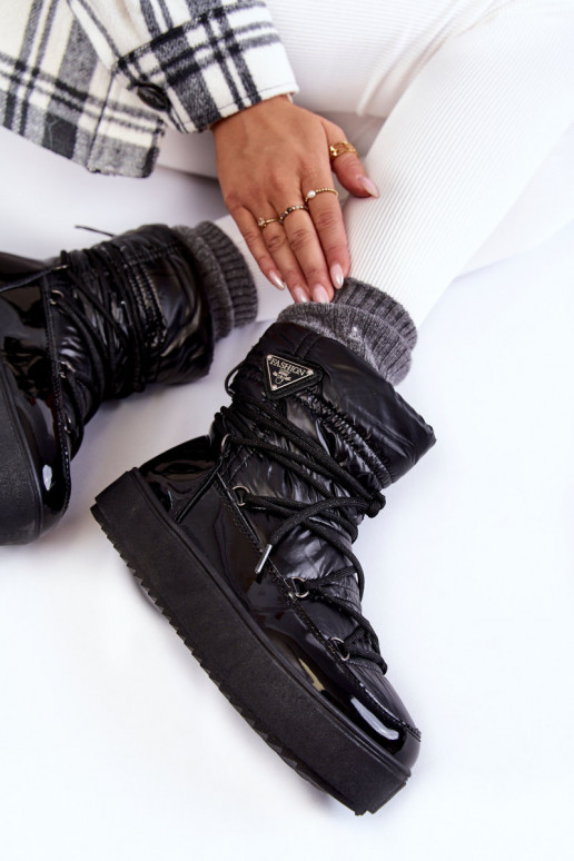 Femminile Alla moda Stivali da neve con lacci colore nero Carrios