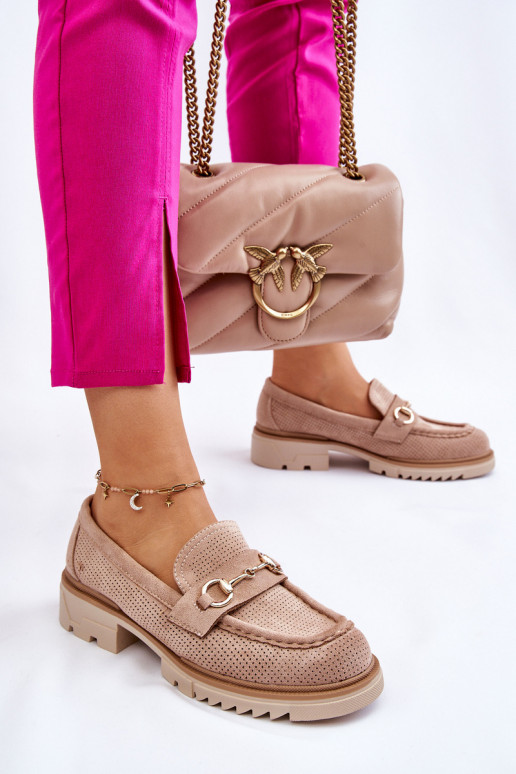 Elegantello classico Femminile scarpe Mocassini beige Kolton